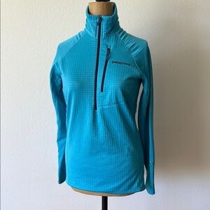 Patagonia XS Blue retool Jacket fleece 1/2 zip pullover great condition